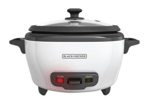 BLACK DECKER 6-Cup Rice Cooker and Food Steamer, White