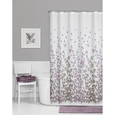 Maytex Sylvia Printed Faux Silk Fabric Shower Curtain