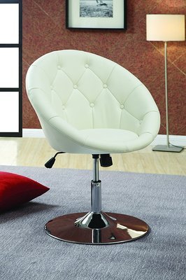 Coaster 102583 Round-Back Swivel Chair, White