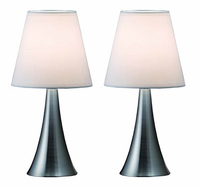 Simple Designs Valencia Mini Touch Table Lamps, Set of 2
