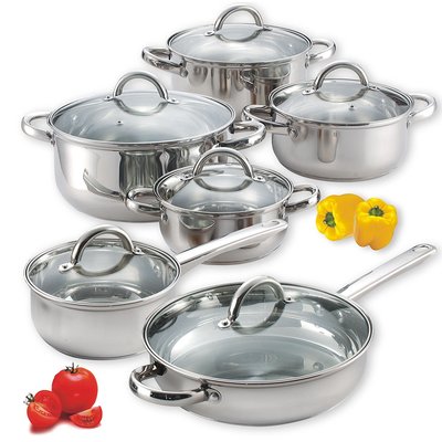 Cook N Home Stainless Steel Set, 12 Pieces