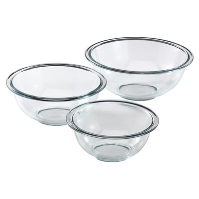 Pyrex Prepware Glass Mixing Bowl Set, 3 Pieces