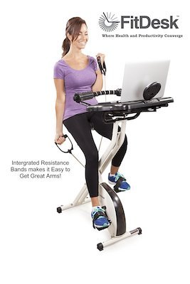 FitDesk Desk Exercise Bike with Massage Bar