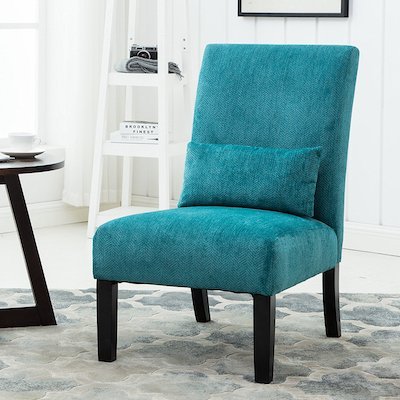 Roundhill Furniture Pisano Teal Blue Fabric