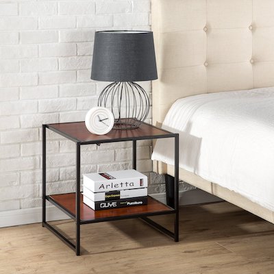 Zinus Modern Studio Collection Square Side / End Table / NightStand / Bedside Table