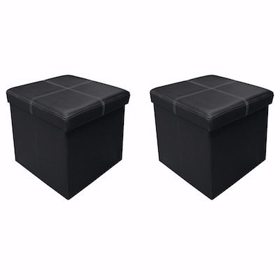 Otto & Ben Ottoman with Faux Leather Memory Foam Seat