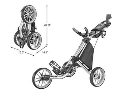 CaddyTek Caddylite EZ V8 - EZ-Fold 3 Wheel Golf Push Cart