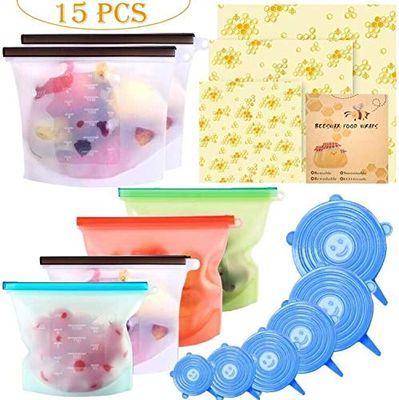 Alpacasso Beeswax Wrap and Silicone Food Storage Bag