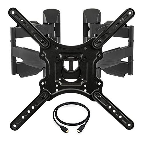 InstallerParts Corner TV Wall Mount with Swivel Articulating Dual Arm and HDMI Cable