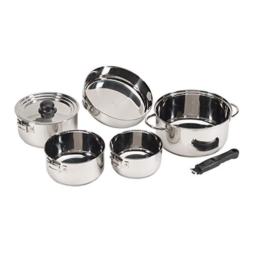 Heavy Duty Stackable Pots & Pans With Detachable Handle by Stansport