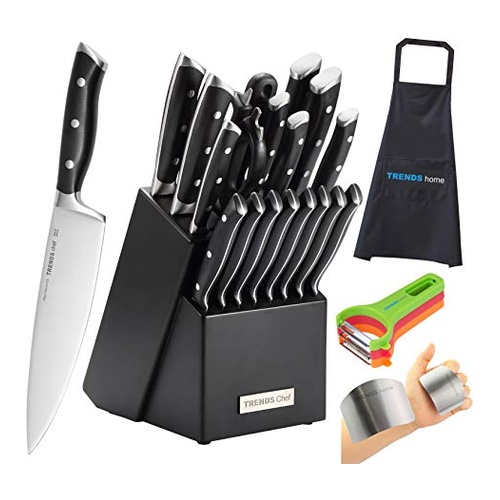 Premium Stainless Steel Knife Block Set by TRENDS