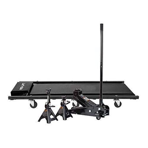 Pro-LifT G-4630JSCB 3 Ton Floor Jack Stands and Creeper Combo